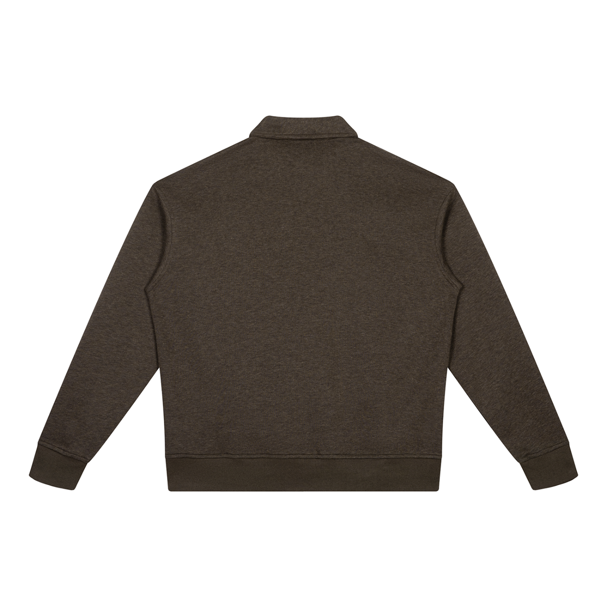Boxy Quarter-Zip Sweatshirt in Coffee, back
