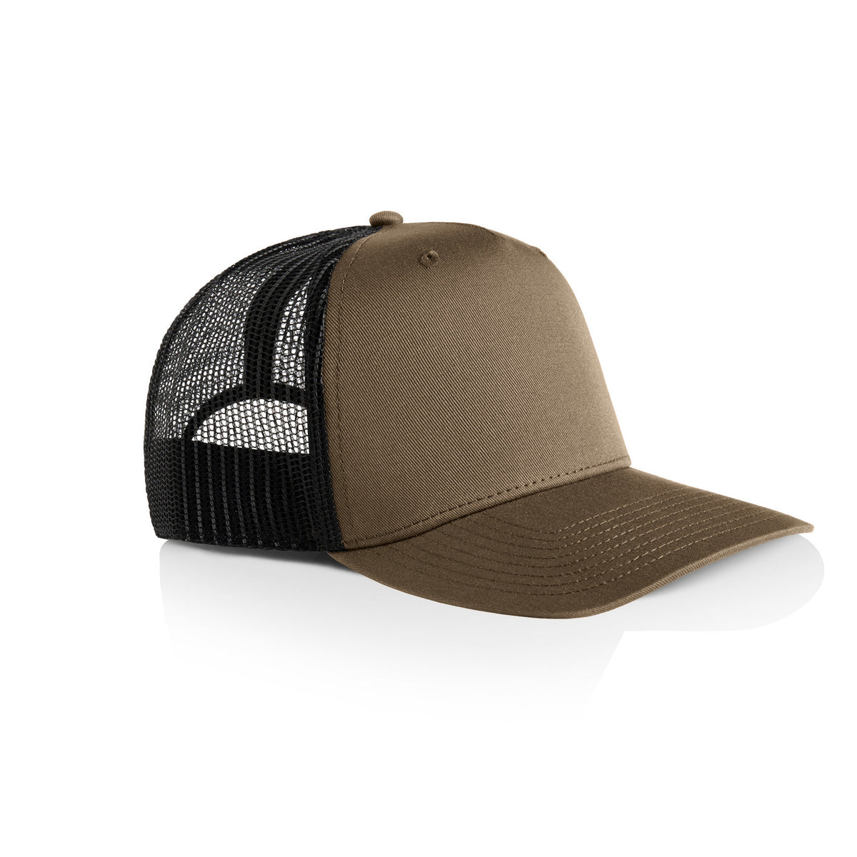 Contrast Trucker Cap in Walnut/Black, side
