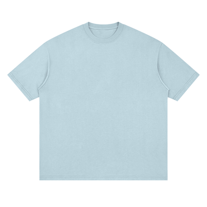 Oversized Drop Shoulder Tee in Light Blue, front