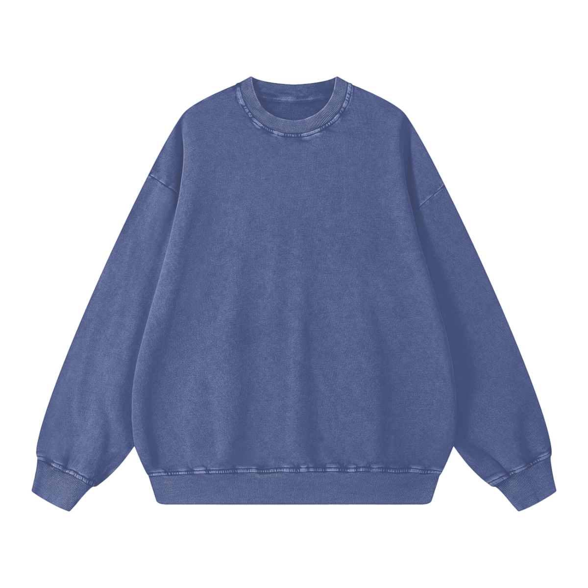 Snow Wash Oversized Crew in Blue, front