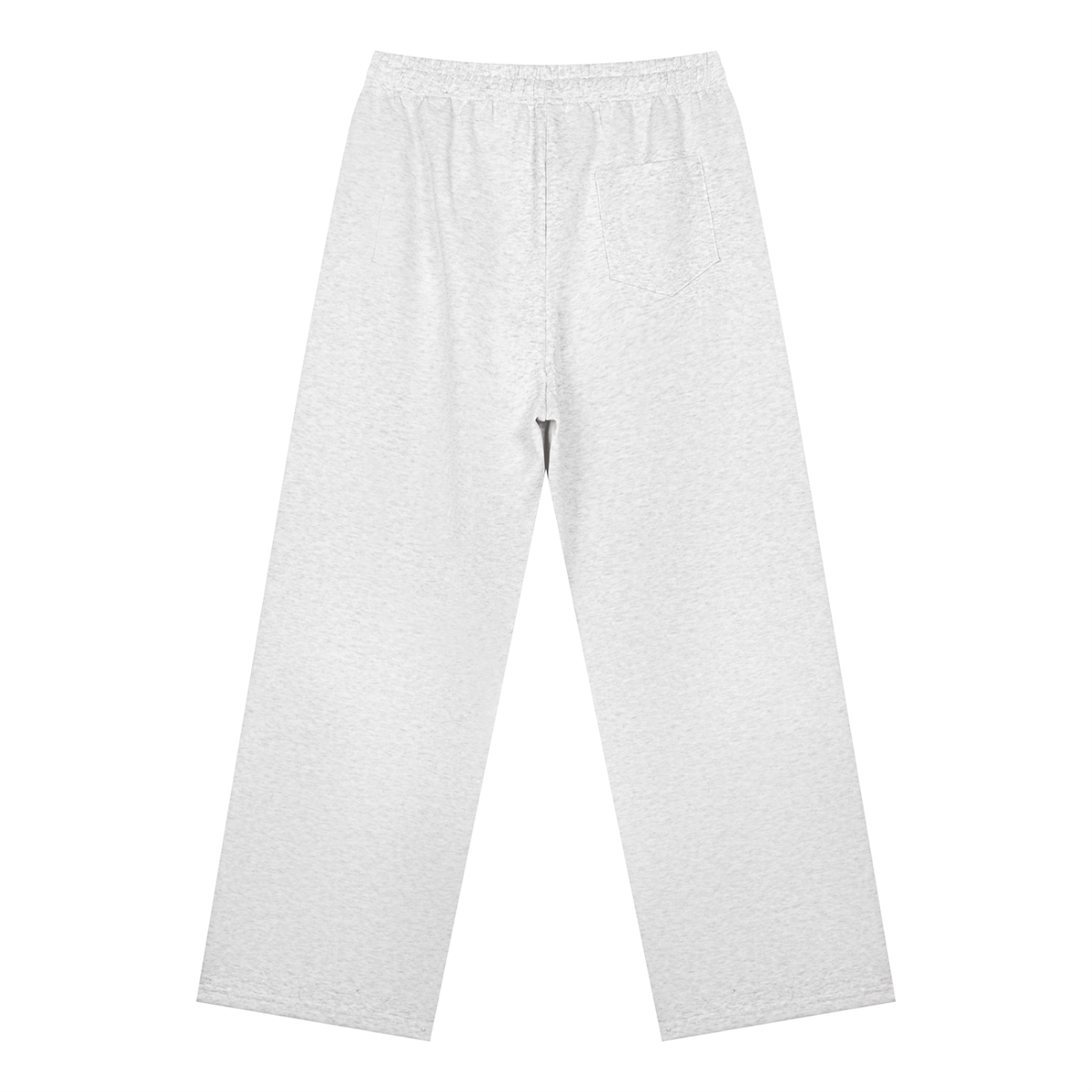 Straight Leg Fleece Track Pants in Oat Grey, back