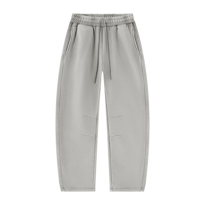 Vintage Wash Barrel Leg Sweatpants in Light Grey, front