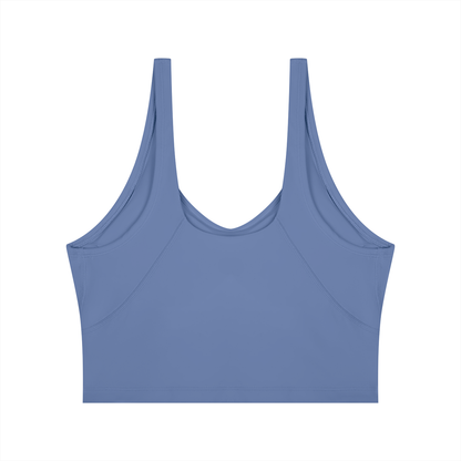 Cropped Yoga Tank in Cobalt, back