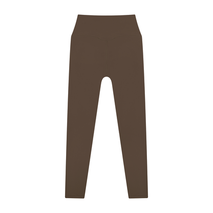 High Waisted Leggings in Coffee, back