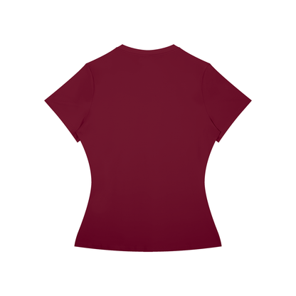 Women's Fitted Training Tee in Wine Red, back