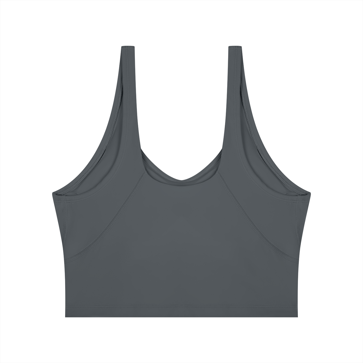 Cropped Yoga Tank in Dark Grey, back