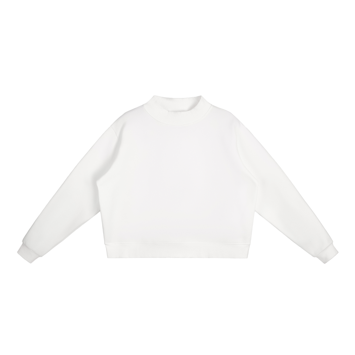 Women's Mock Neck Sweatshirt in White, front