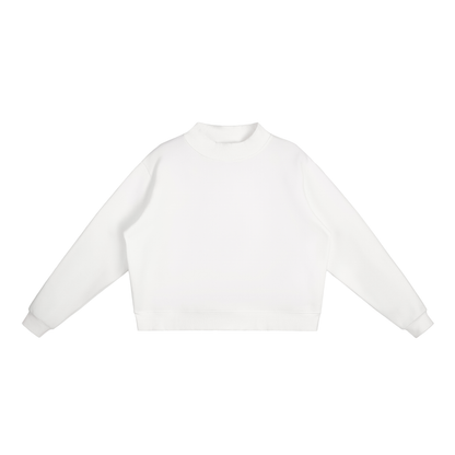 Women's Mock Neck Sweatshirt in White, front