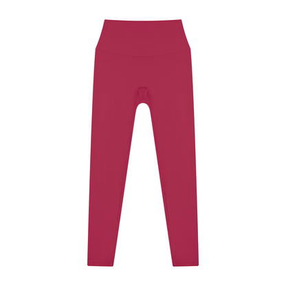 High Waisted Leggings in Rose Red, front