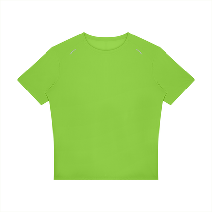 Reflective Raglan Running Tee in Lemon Green, front