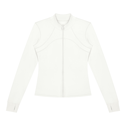 Women's Fitted Training Jacket in White, front