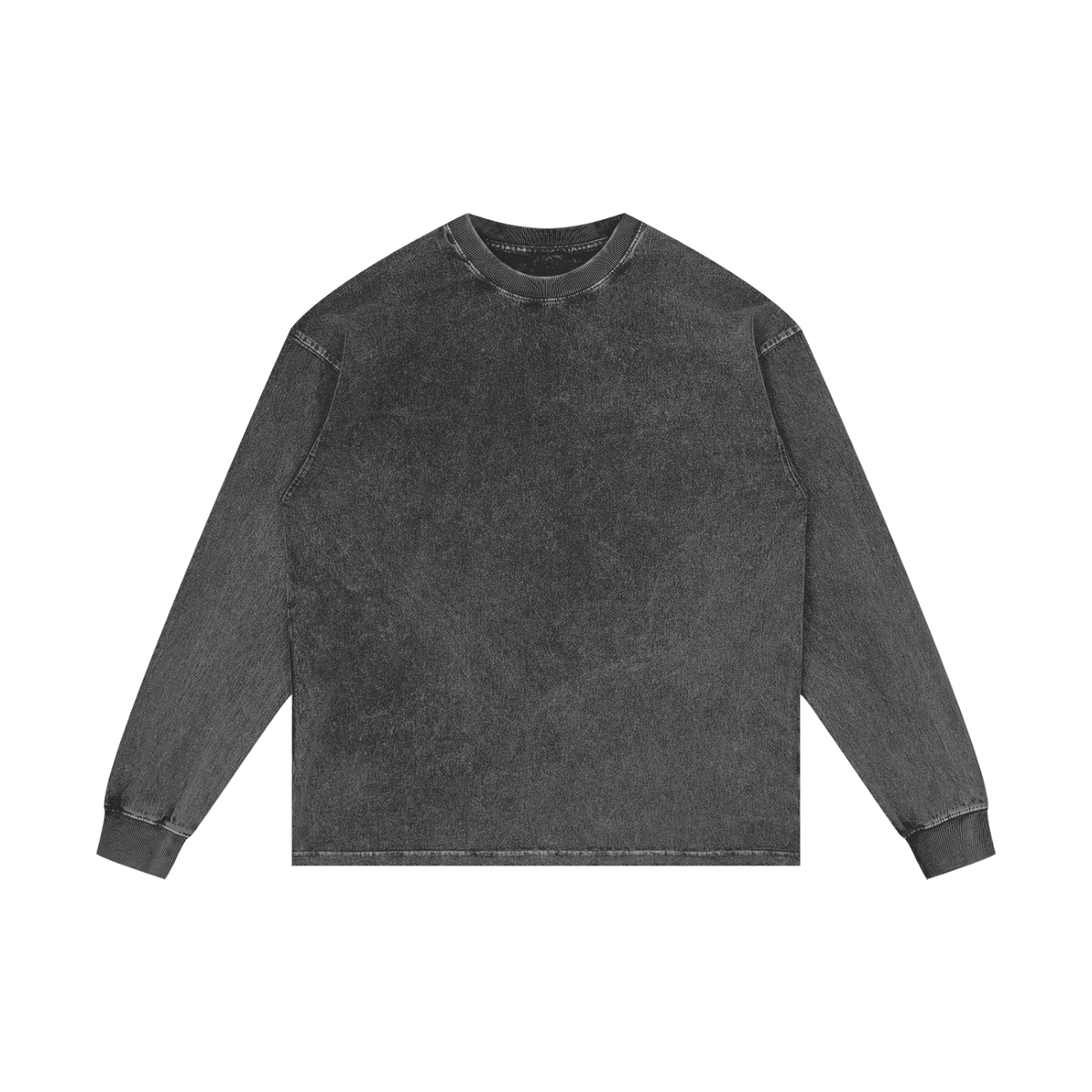 Acid Wash Long Sleeve Tee in Pirate Grey, front
