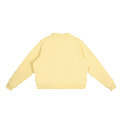 Women's Mock Neck Sweatshirt in Yellow, back