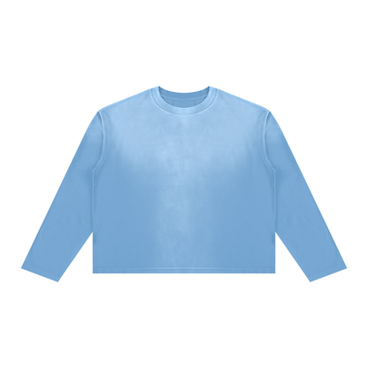 Sunfade Long Sleeve Tee in Sky Blue, front