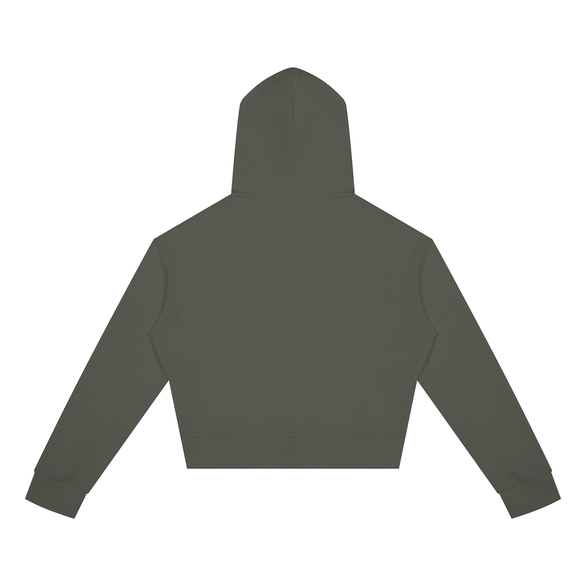 Women's Cropped Zip Hoodie in Dark Grey, back