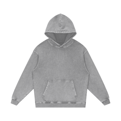 Snow Wash Heavyweight Hoodie in Light Grey, front