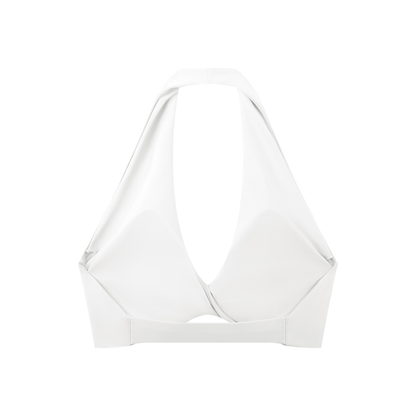 Halter Sports Bra in White, back