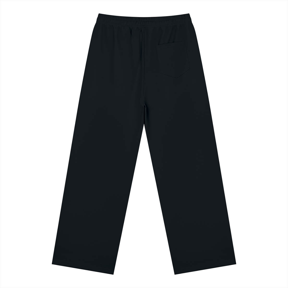 Straight Leg Fleece Track Pants in Black, back