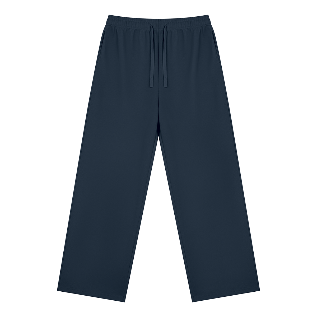 Straight Leg Fleece Track Pants in Navy, front