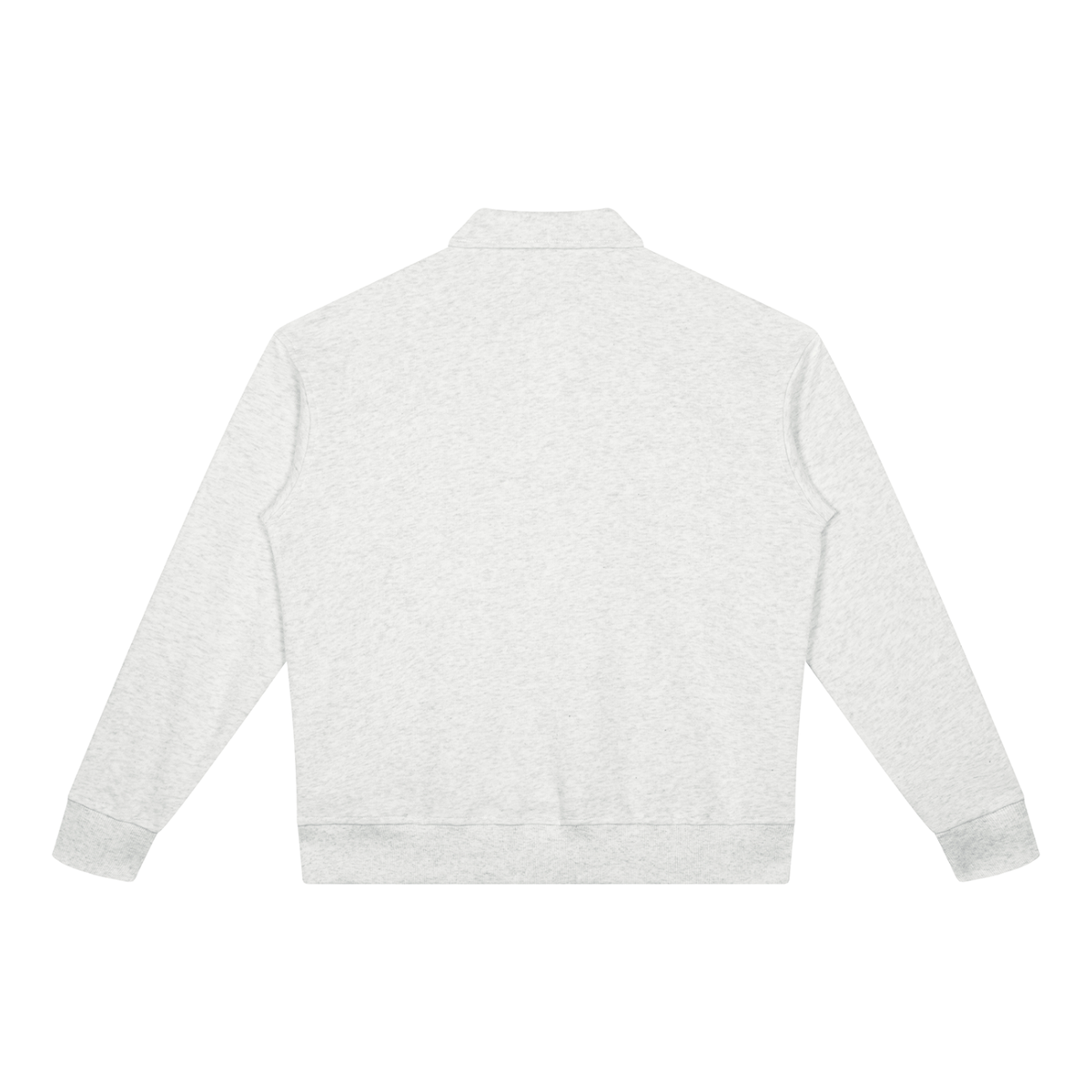 Boxy Quarter-Zip Sweatshirt in White Grey, back