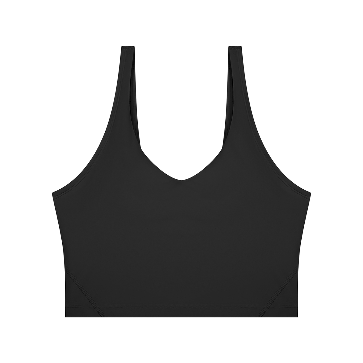 Cropped Yoga Tank in Black, front