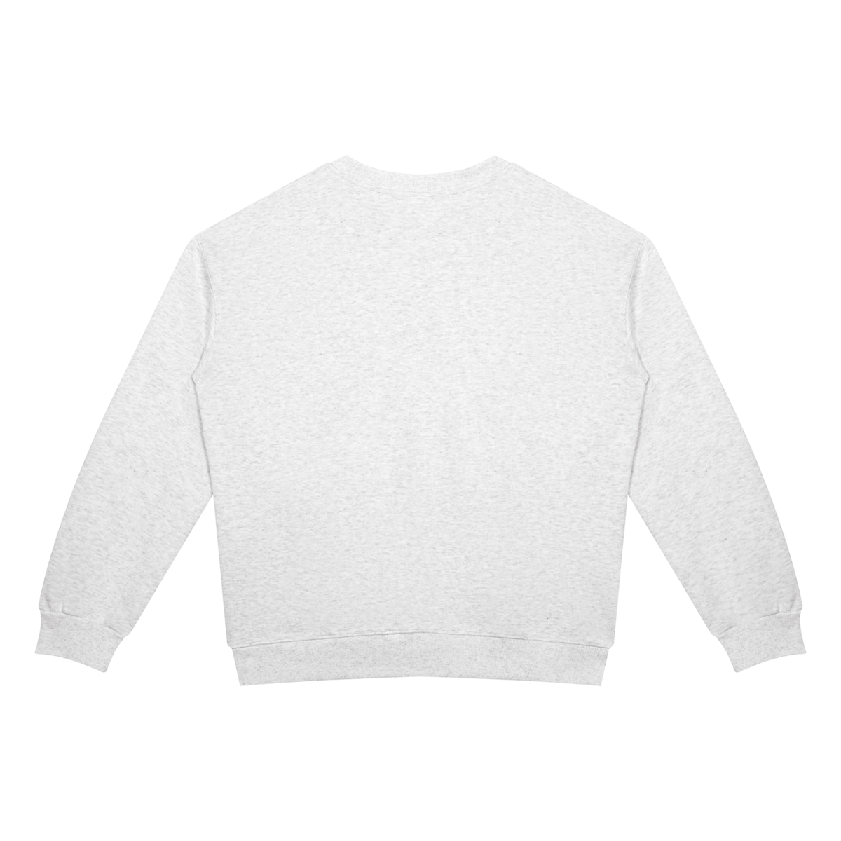 Drop Shoulder Crew Sweatshirt in Oat Grey, back
