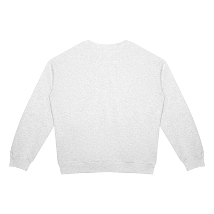 Drop Shoulder Crew Sweatshirt in Oat Grey, back