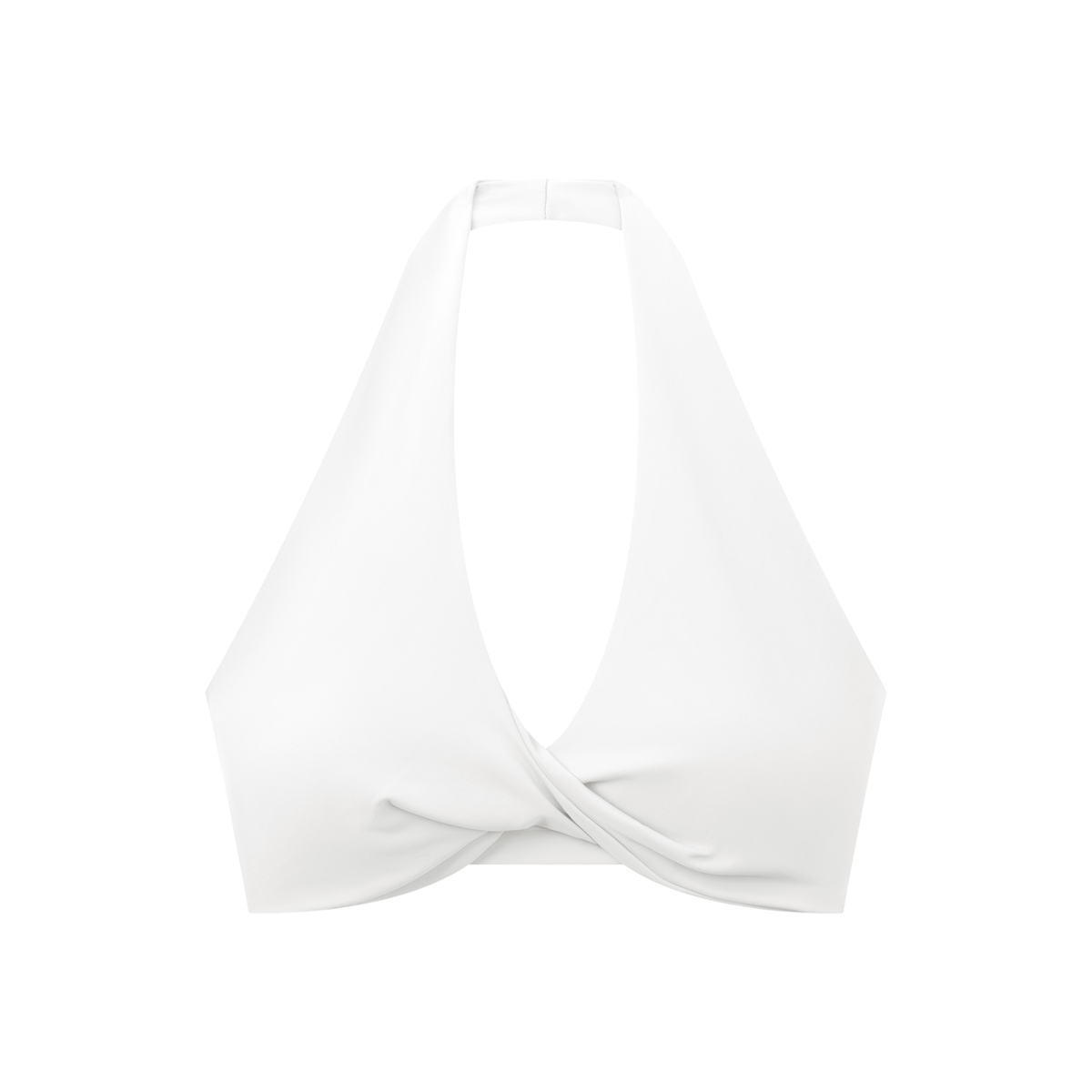 Halter Sports Bra in White, front