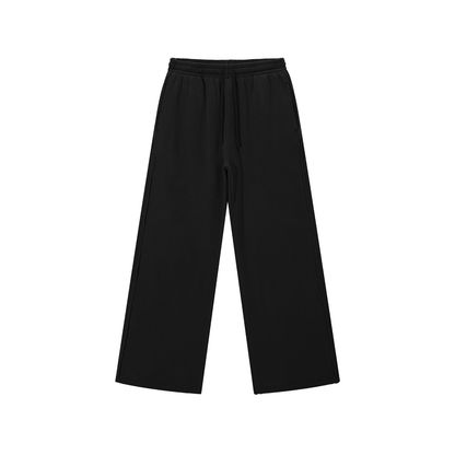 Snow Wash Raw Hem Sweatpants in Black, front