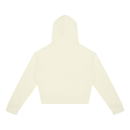 Women's Cropped Zip Hoodie in Light Green, back