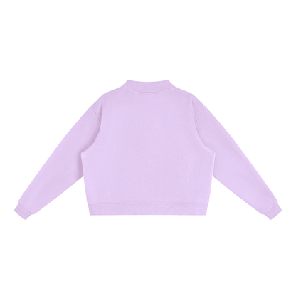 Women's Mock Neck Sweatshirt in Light Purple, back
