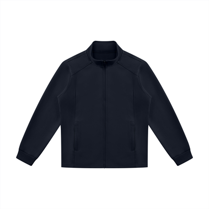 Stand Collar Track Jacket in Navy, front