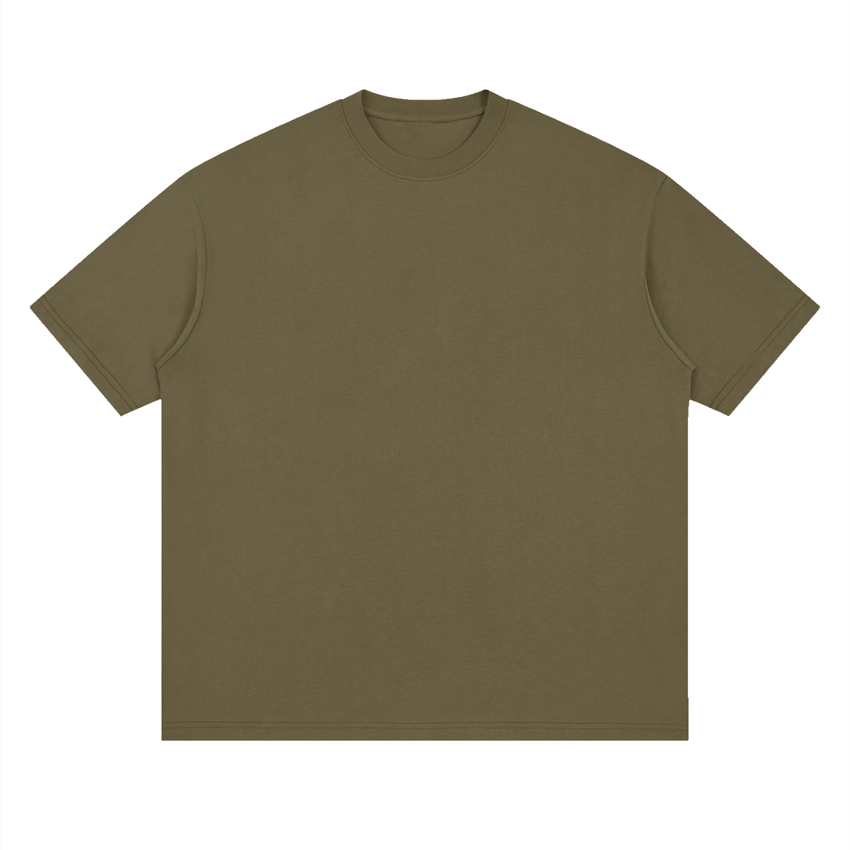 Oversized Drop Shoulder Tee in Grey Green, front