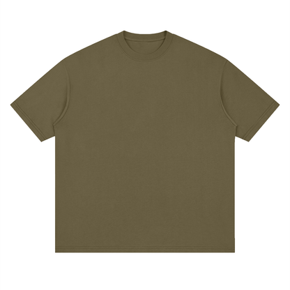 Oversized Drop Shoulder Tee in Grey Green, front