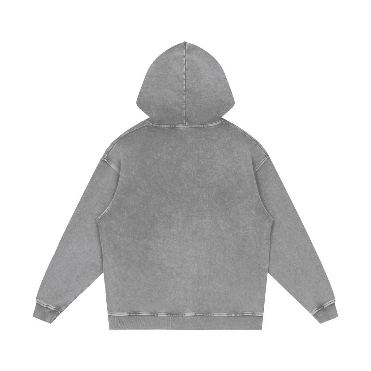 Snow Wash Heavyweight Hoodie in Light Grey, back