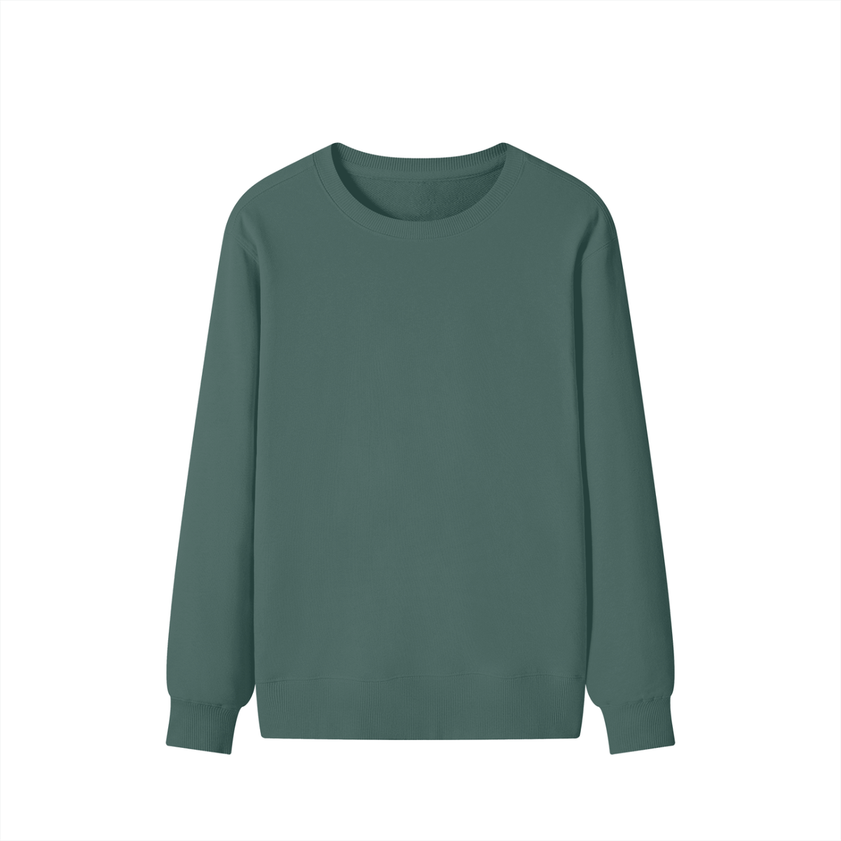 Classic Cotton Crew Sweatshirt in Olive Green, front
