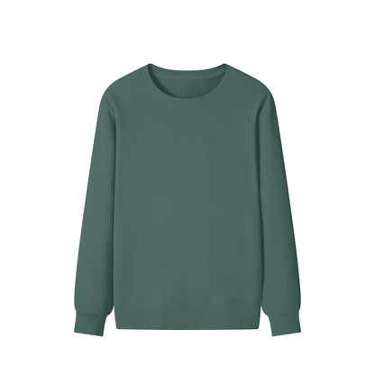 Classic Cotton Crew Sweatshirt in Olive Green, front