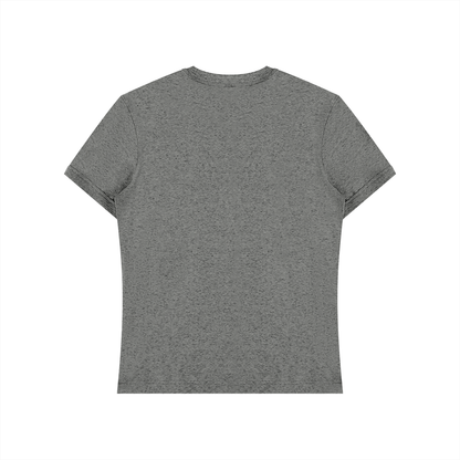 Slim Fit Stretch Tee in Marl Grey, back