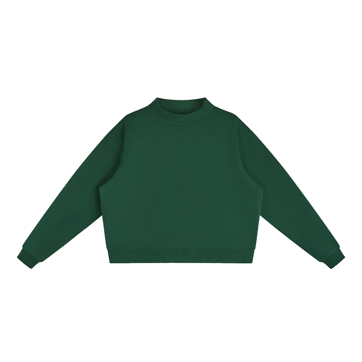 Women's Mock Neck Sweatshirt in Blackish Green, front