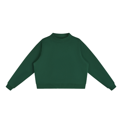 Women's Mock Neck Sweatshirt in Blackish Green, front