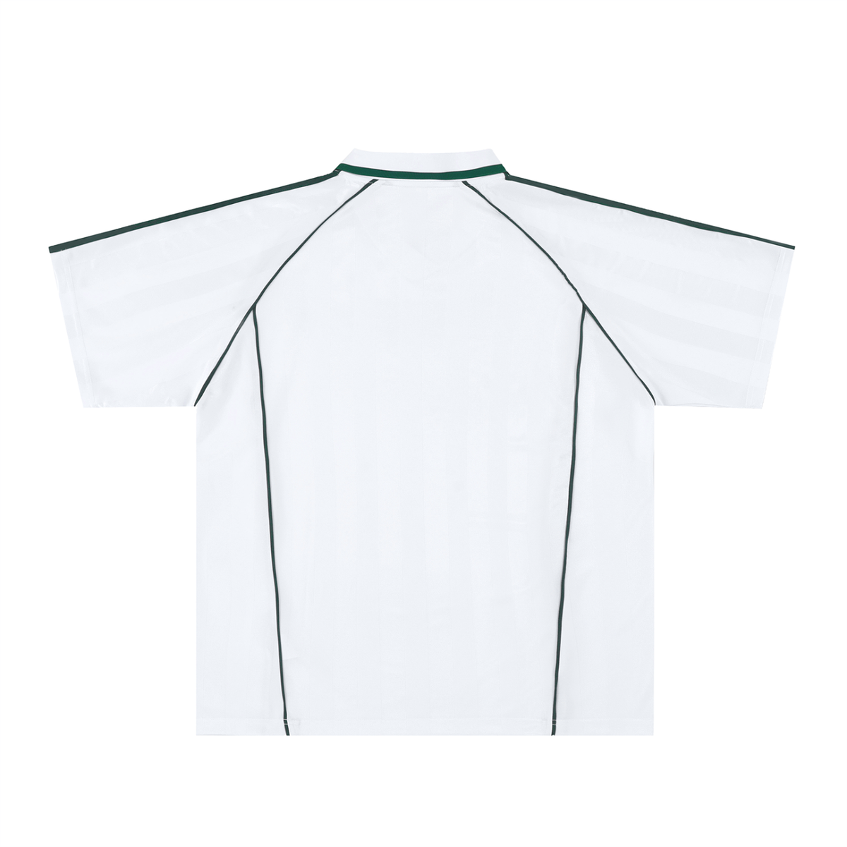 Collared Soccer Jersey in White with Dark Green, back