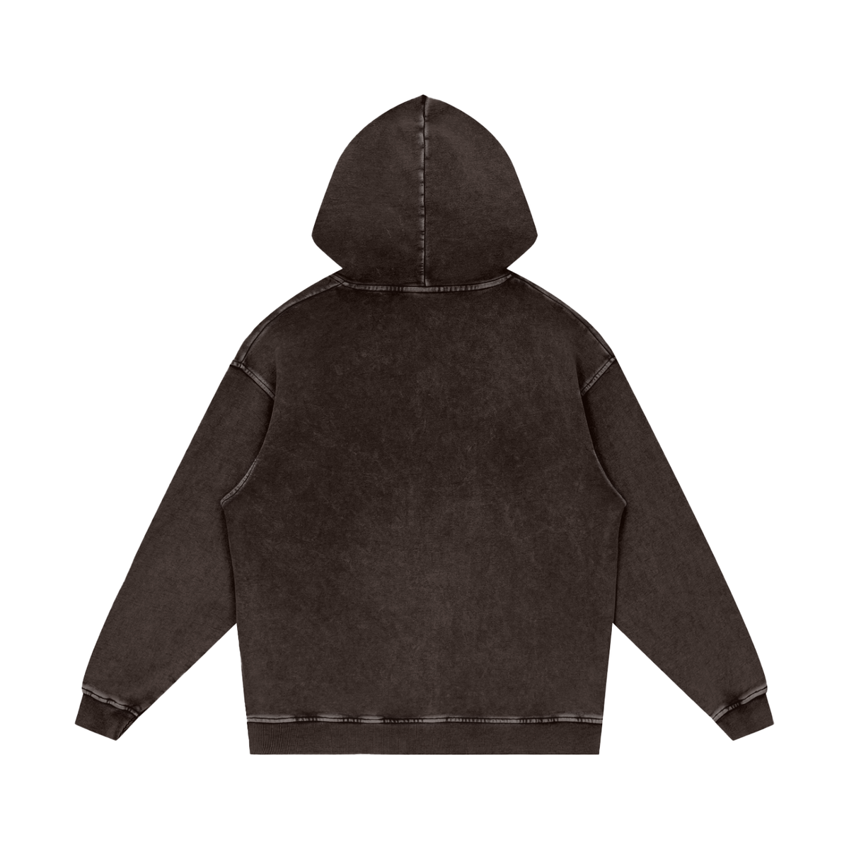 Snow Wash Heavyweight Hoodie in Dark Grey, back