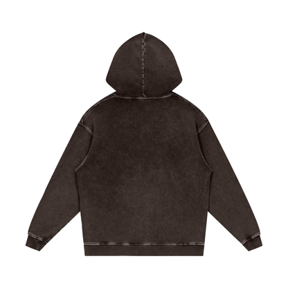 Snow Wash Heavyweight Hoodie in Dark Grey, back