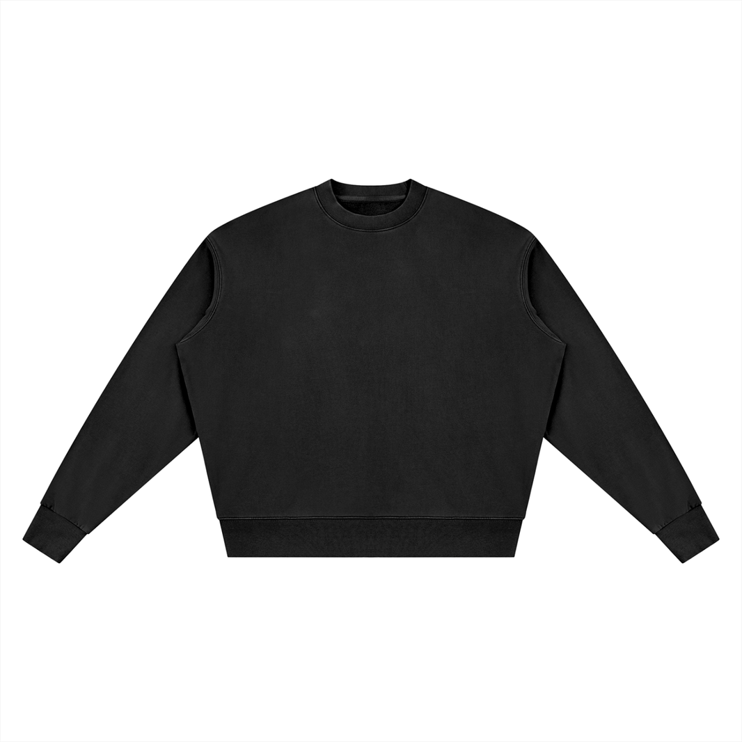 Vintage Wash Crew Sweatshirt in Black, front