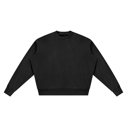 Vintage Wash Crew Sweatshirt in Black, front