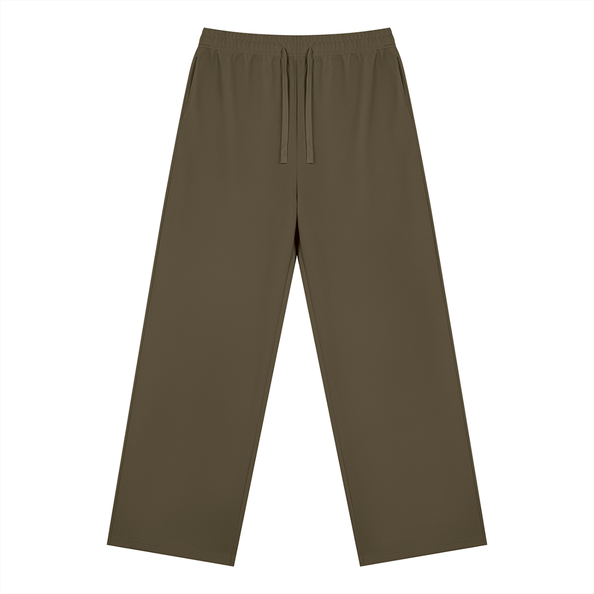 Straight Leg Fleece Track Pants in Coffee, front