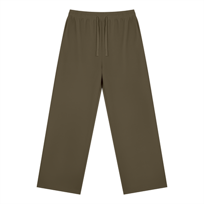 Straight Leg Fleece Track Pants in Coffee, front