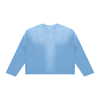Sunfade Long Sleeve Tee in Sky Blue, back