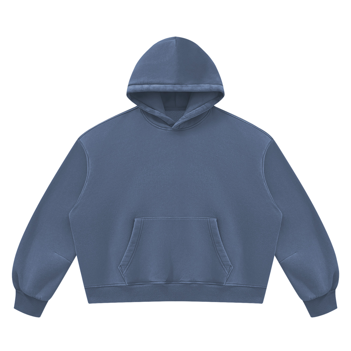 Vintage Wash Boxy Hoodie in Washed Blue, front