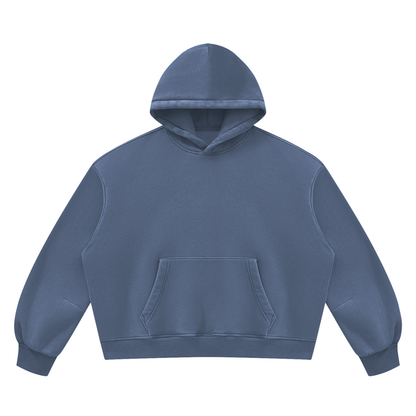 Vintage Wash Boxy Hoodie in Washed Blue, front